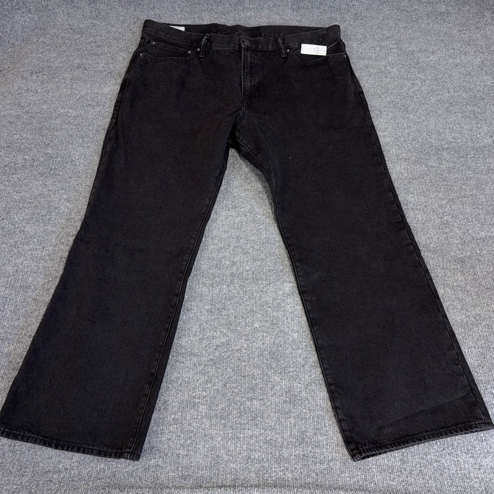 GAP Jeans Men 40x30 Black Boot Leg Dark Wash Bootcut Boot Cut NEW
